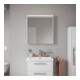 Duravit LED-Spiegel D-Code 2.0 m Steckd. 65x70x5cm, Lichtf ob, rechts, weiß matt