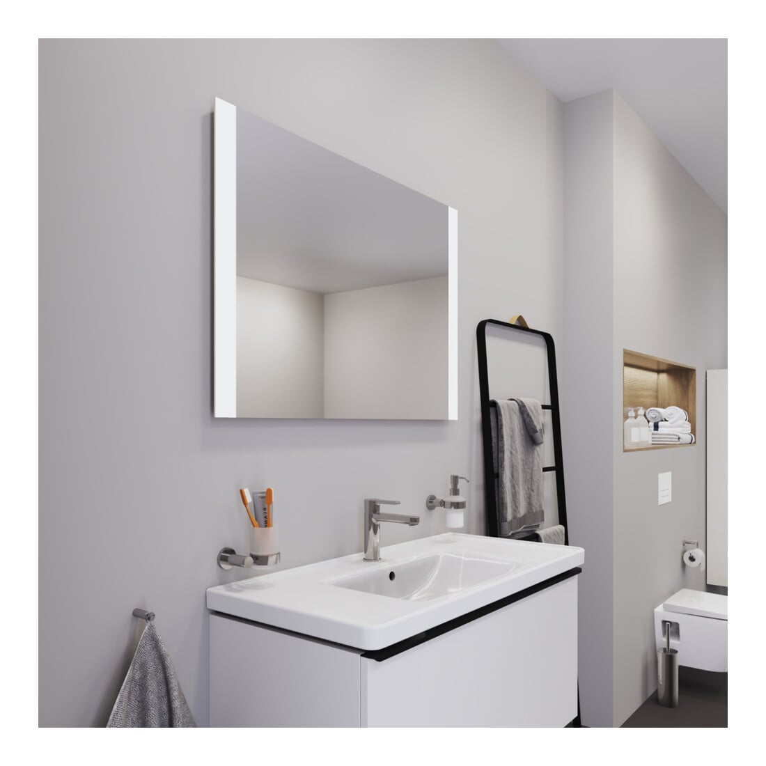 Duravit Lichtspiegel Best 100x70x3,4cm, 37 W, LED, weiß