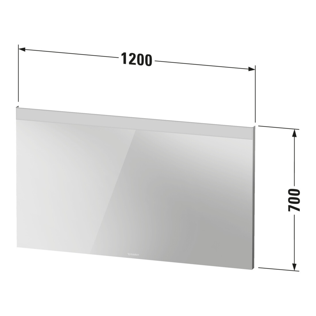 Duravit Lichtspiegel Best 120x70x3,5cm, 37 W, LED, weiß