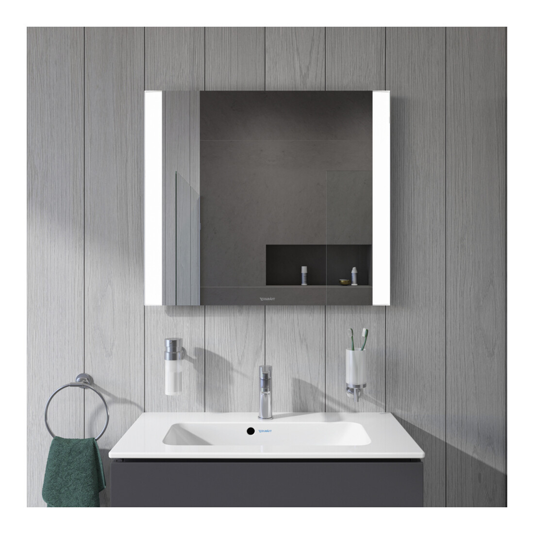 Duravit Lichtspiegel Best 80x70x3,4cm, 34 W, LED, weiß
