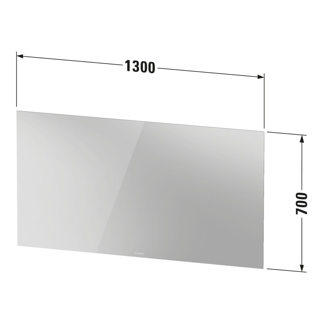 Duravit Lichtspiegel Better 130x70x3,3cm, 61 W, LED, weiß