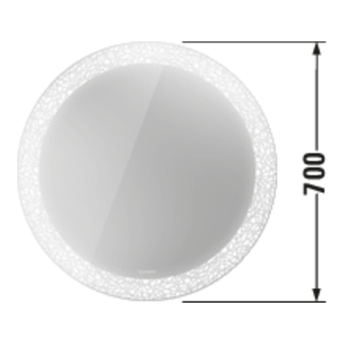 Duravit Lichtspiegel Happy D.2 Plus 70x70x4,7cm, 31 W, m Sp.-Hz, Li-Fd rad.