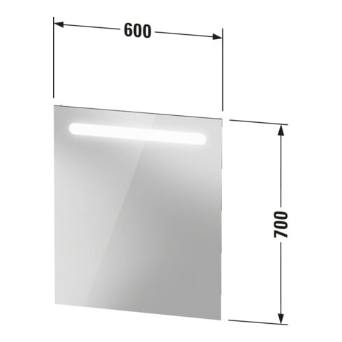Duravit Lichtspiegel No.1 60x3,5x70cm, 5 Watt, LED, Lichtfeld oben
