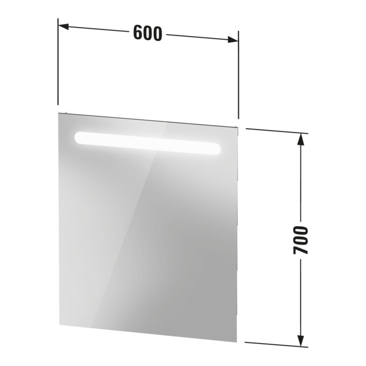 Duravit Lichtspiegel No.1 60x3,5x70cm, 5 Watt, LED, Lichtfeld oben