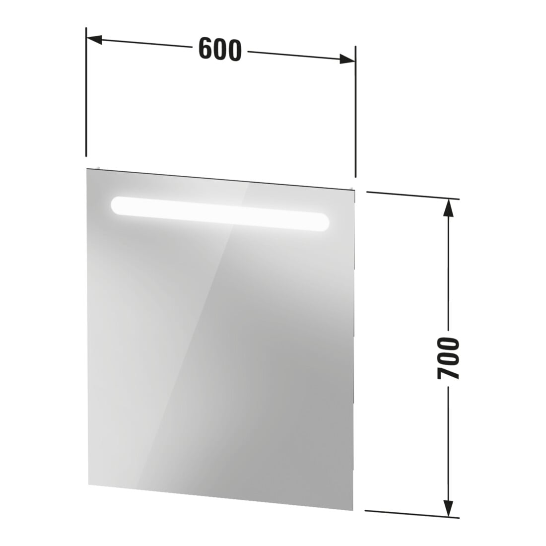 Duravit Lichtspiegel No.1 60x3,5x70cm, 5 Watt, LED, Lichtfeld oben