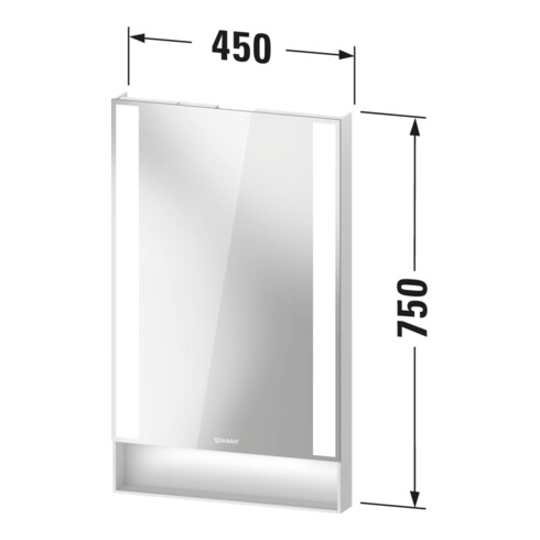 Duravit Lichtspiegel Qatego 45x75x6,5cm, 21 W, Graphit matt