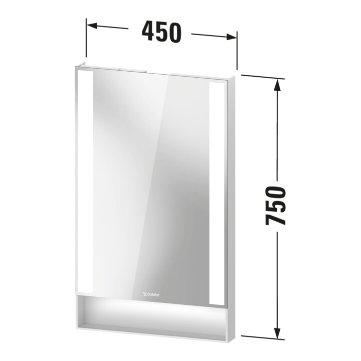 Duravit Lichtspiegel Qatego 45x75x6,5cm, 21 W, Graphit matt
