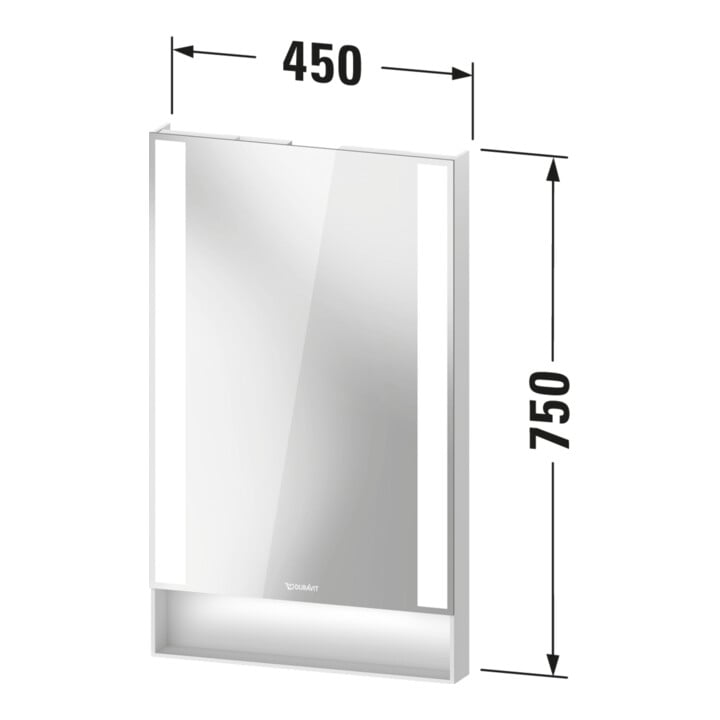 Duravit Lichtspiegel Qatego 45x75x6,5cm, 21 W, weiß matt