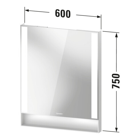 Duravit Lichtspiegel Qatego 60x75x6,5cm, 23 W, Graphit matt