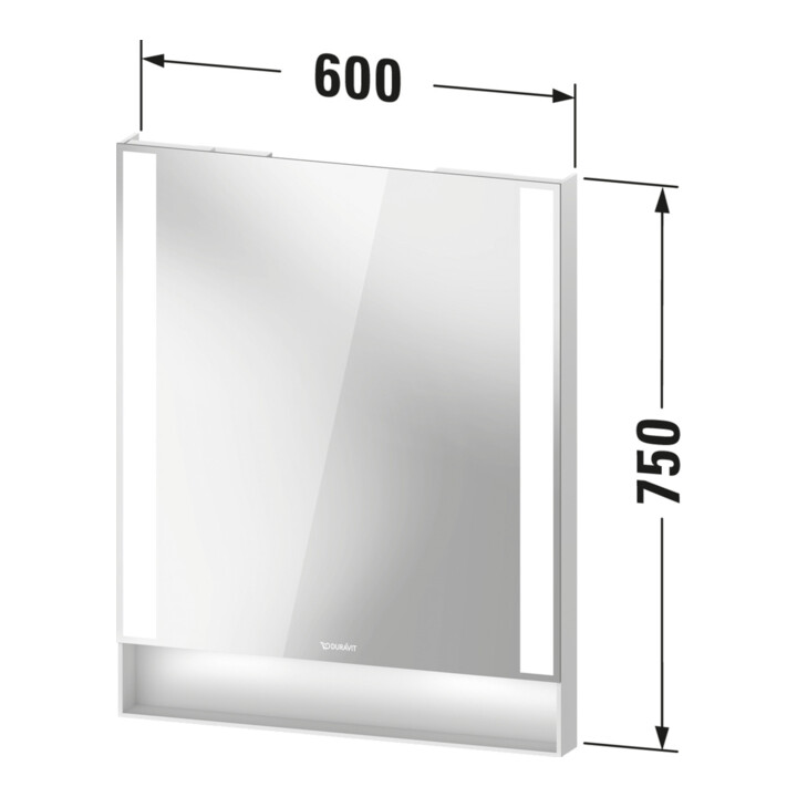 Duravit Lichtspiegel Qatego 60x75x6,5cm, 23 W, Graphit matt