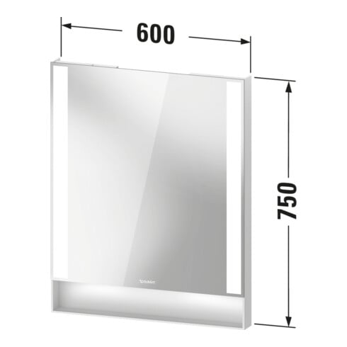 Duravit Lichtspiegel Qatego 60x75x6,5cm, 23 W, weiß matt