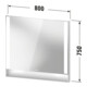 Duravit Lichtspiegel Qatego 80x75x6,5cm, 26 W, Graphit matt-3