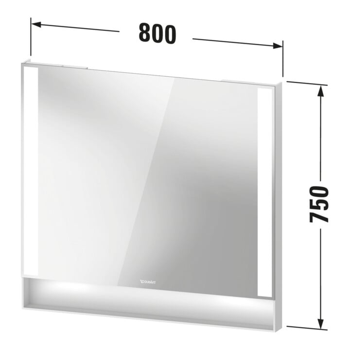 Duravit Lichtspiegel Qatego 80x75x6,5cm, 26 W, Graphit matt
