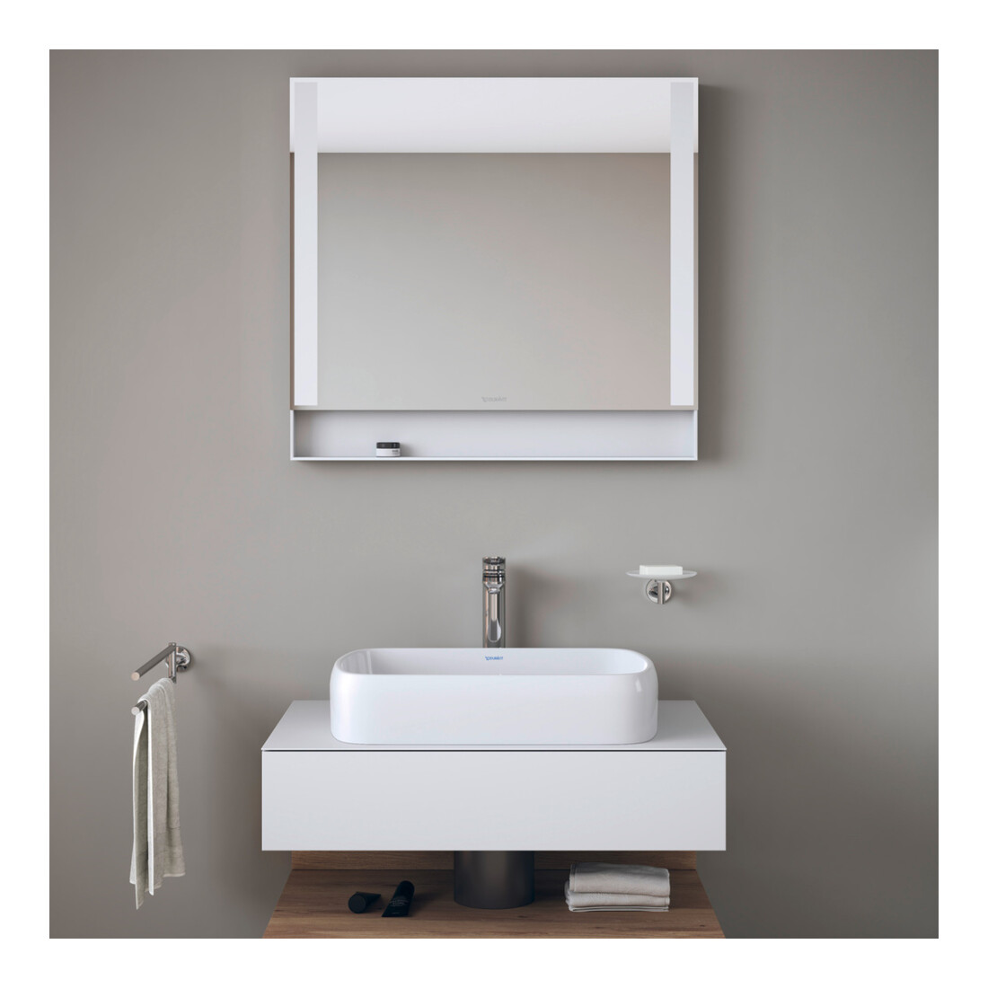 Duravit Lichtspiegel Qatego 80x75x6,5cm, 26 W, weiß matt