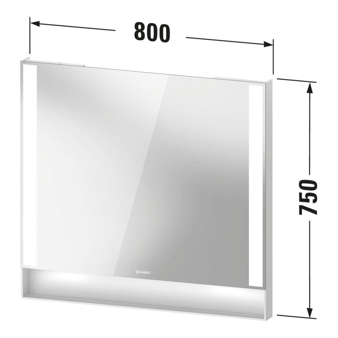 Duravit Lichtspiegel Qatego 80x75x6,5cm, 26 W, weiß matt