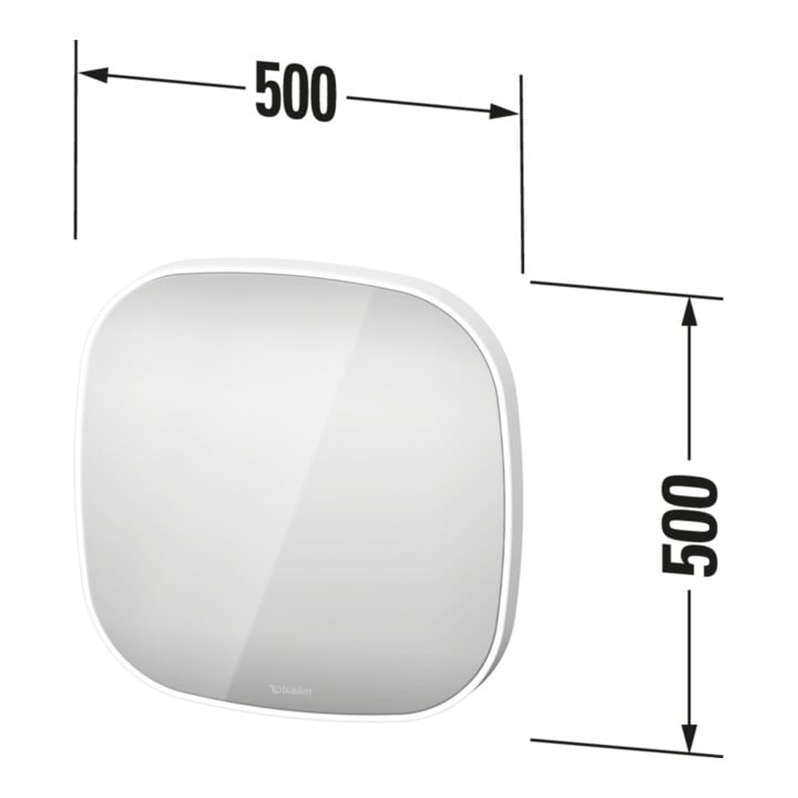Duravit Lichtspiegel Zencha 50x50x5cm, 20 W, m Spiegel-Hz., LED, we.