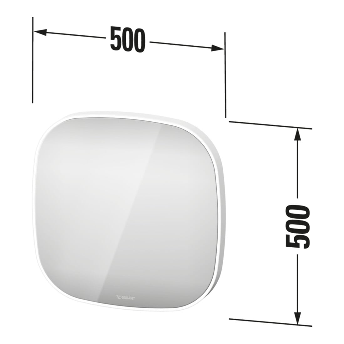 Duravit Lichtspiegel Zencha 50x50x5cm, 20 W, m Spiegel-Hz., LED, we.