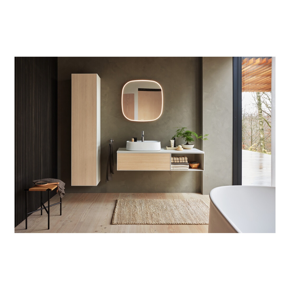 Duravit Lichtspiegel Zencha 50x50x5cm, 22 W, m Spiegel-Hz., LED, we.
