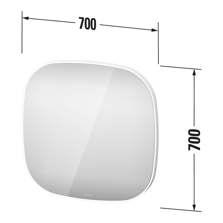 Duravit Lichtspiegel Zencha 70x70x5cm, 29 W, m Spiegel-Hz., LED, we.