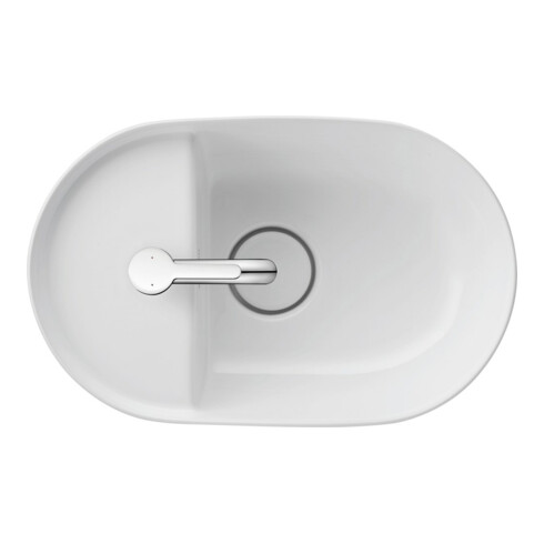 Duravit Luv Lavabo à poser 42x27 cm, blanc, avec trop-plein, sans trou robinet, avec trop-plein lavabo