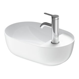 Duravit Luv lavabo à poser 42x27 cm, blanc/blanc, avec trop-plein, sans trou robinet, avec trop-plein lavabo