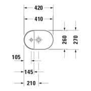 Duravit Luv lavabo à poser 42x27 cm, blanc/blanc, avec trop-plein, sans trou robinet, avec trop-plein lavabo-5
