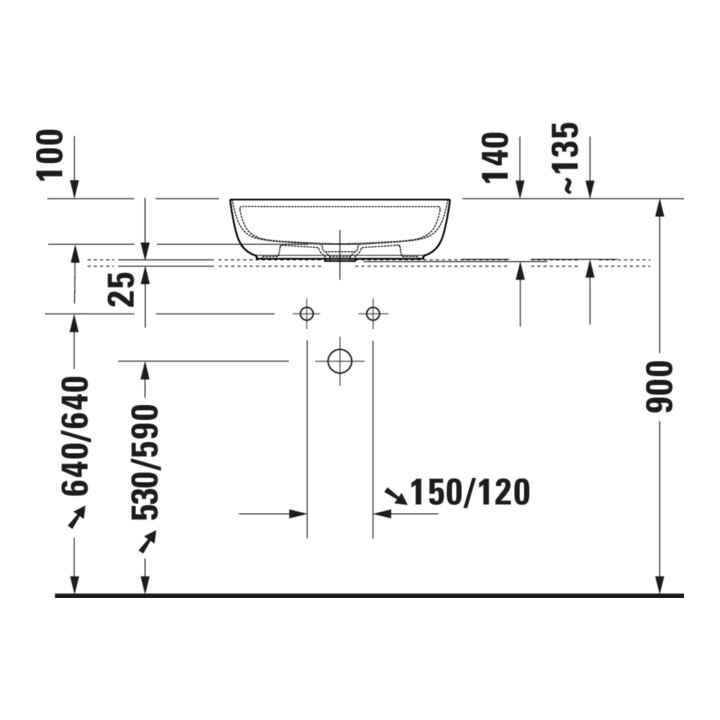 Duravit Luv lavabo à poser 50x35 cm, gs, m HL, s. trop-plein, m HLB, bl/bl