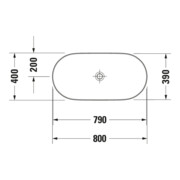 Duravit Luv lavabo à poser 80x40 cm, fermé, sans trop-plein, blanc/blanc-4