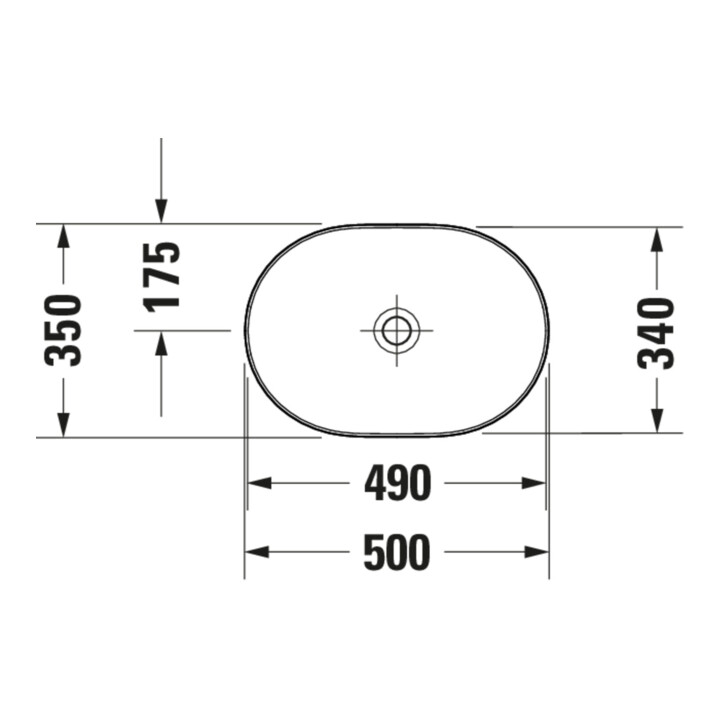 Duravit Luv vasque à poser 50x35 cm, fermée, sans trop-plein, blanc/blanc