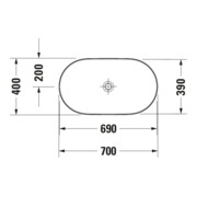 Duravit Luv Vasque à poser 70x40 cm, fermée, sans trop-plein, blanc/blanc-4
