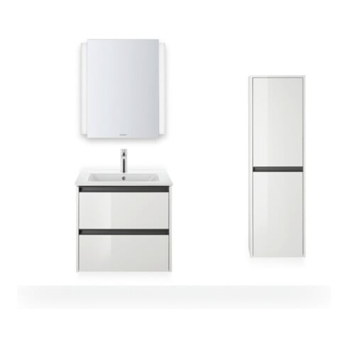 Duravit Möbelwaschtisch ME by Starck mit Überlauf, mit Hahnlochbank, 630 x 490 mm, 1 Hahnloch weiß