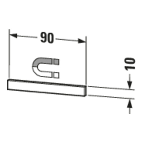 Duravit Magnetleiste Brioso 9x1cm, Edelstahl poliert