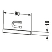 Duravit Magnetleiste Brioso 9x1cm, Edelstahl poliert-5