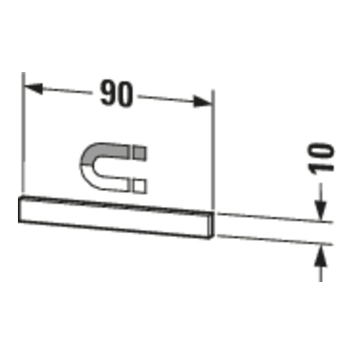 Duravit Magnetleiste Brioso 9x1cm, Edelstahl poliert