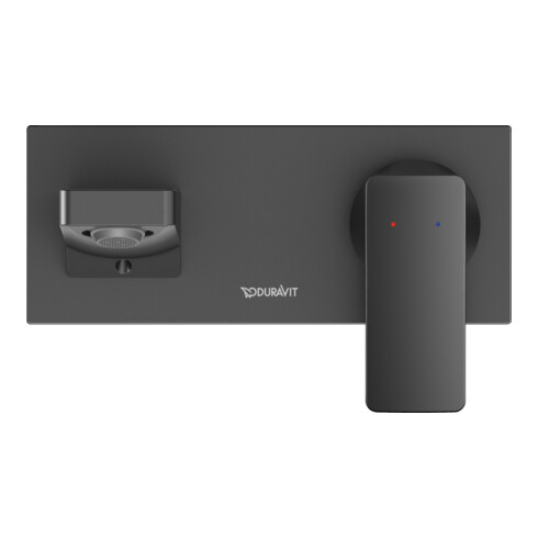 Duravit Manhattan Set de montage lavabo encastré mitigeur 1 trou, A 189 mm, sans tirette, noir mat
