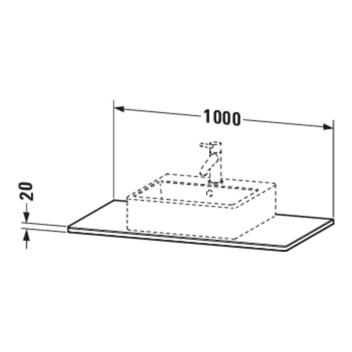 Duravit Massivholzkonsole XSquare 100x55cm, Amerik. Nussb, m 1 Ausschnitt