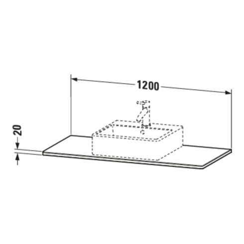 Duravit Massivholzkonsole XSquare 120x55cm, Amerik. Nussb, m 1 Ausschnitt