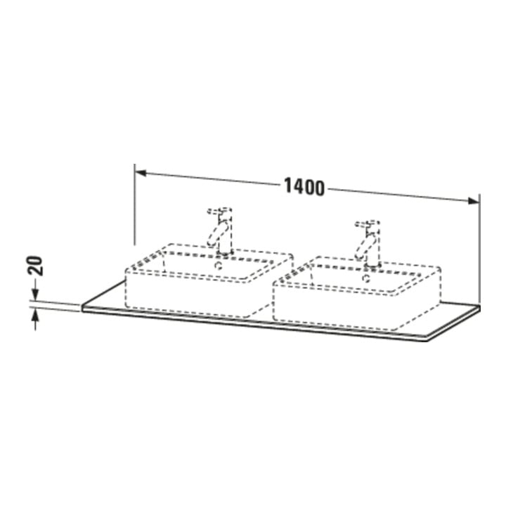 Duravit Massivholzkonsole XSquare 140x55cm, Ami. Nb, m 2 Auss., B beids.