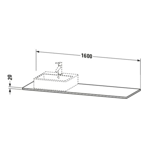 Duravit Massivholzkonsole XSquare 160x55x2cm, m 1 AS, B li, Amerik. Nussb