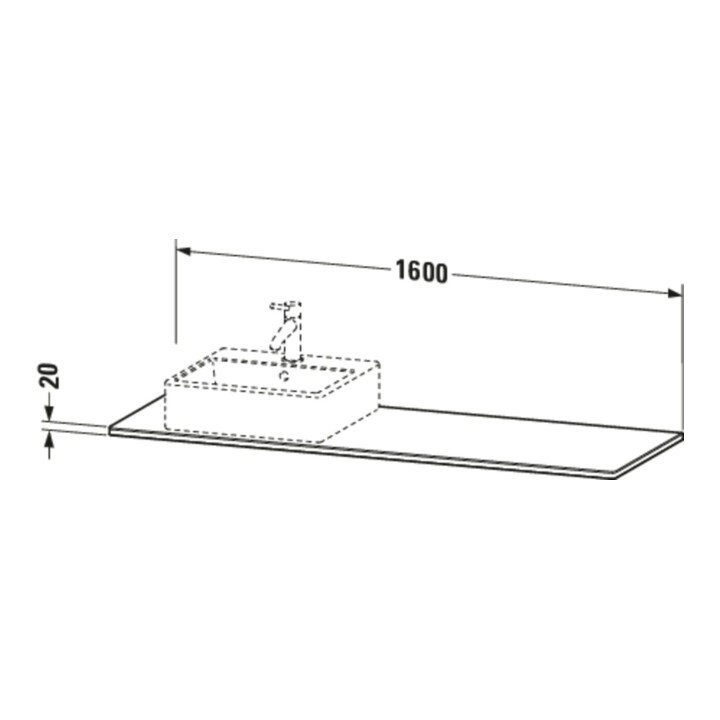 Duravit Massivholzkonsole XSquare 160x55x2cm, m 1 AS, B re, Amerik. Nussb