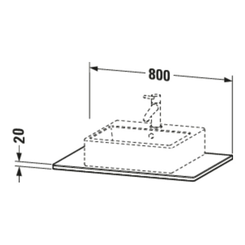 Duravit Massivholzkonsole XSquare 80x55cm, Amerik. Nussb, mit 1 Ausschnitt