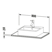 Duravit Massivholzkonsole XSquare 80x55cm, Amerik. Nussb, mit 1 Ausschnitt-3