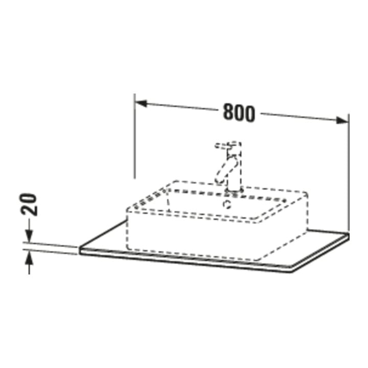 Duravit Massivholzkonsole XSquare 80x55cm, Amerik. Nussb, mit 1 Ausschnitt
