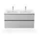 Duravit Me by Starck meuble double vasque 130x49 cm, sans robinetterie, avec trop-plein, blanc brillant-1