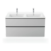 Duravit Me by Starck meuble double vasque 130x49 cm, sans robinetterie, avec trop-plein, blanc brillant-1