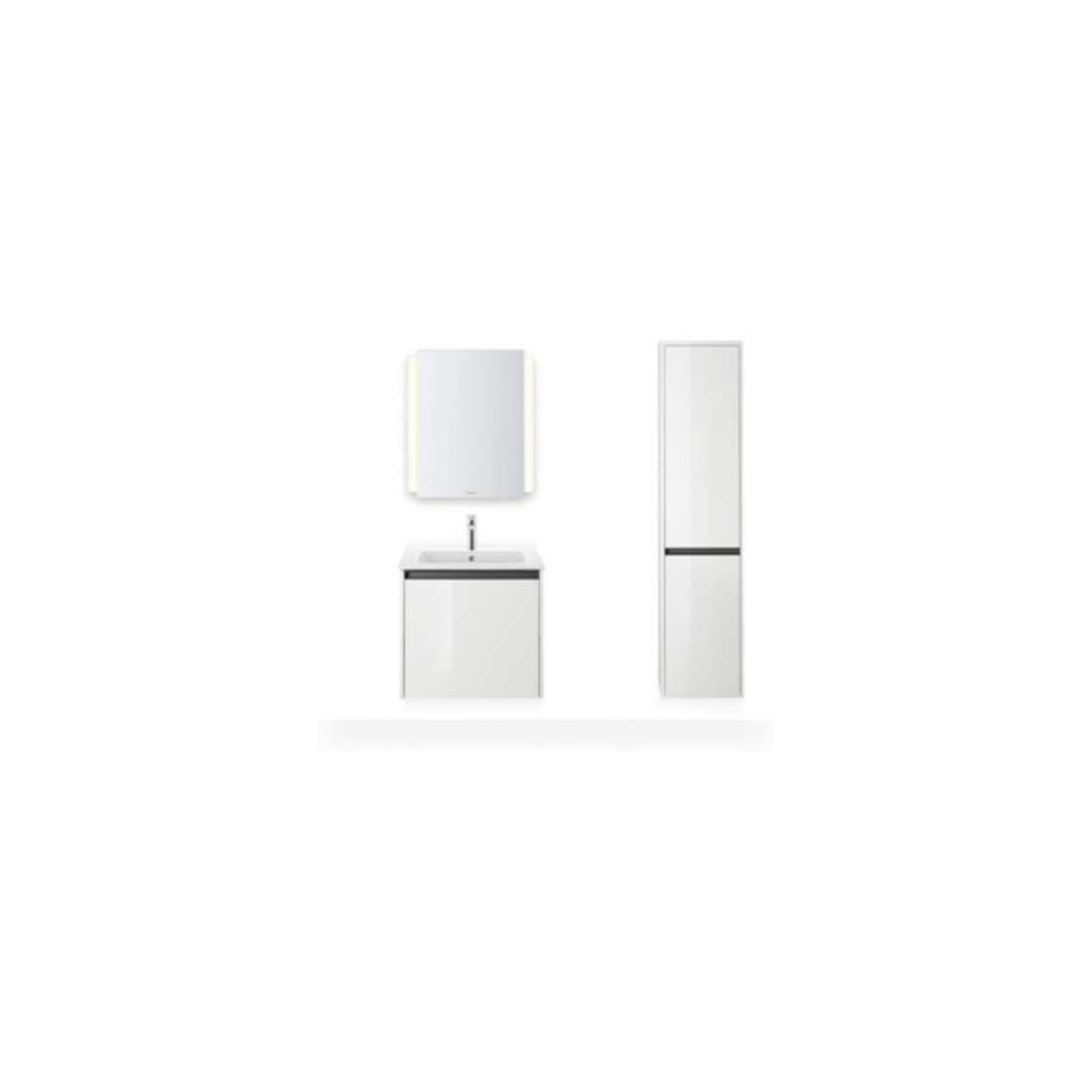 Duravit Me by Starck Meuble lavabo 63x49 cm, blanc, m HL, ÜL, plan robinetterie