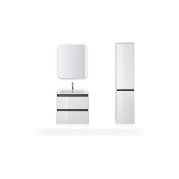 Duravit Me by Starck Meuble lavabo 63x49 cm, blanc, m HL, ÜL, plan robinetterie