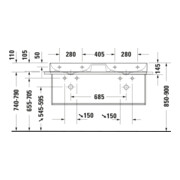 Duravit Metallkonsole DuraSquare 126,5x45cm, wandhängend, schwarz matt-4
