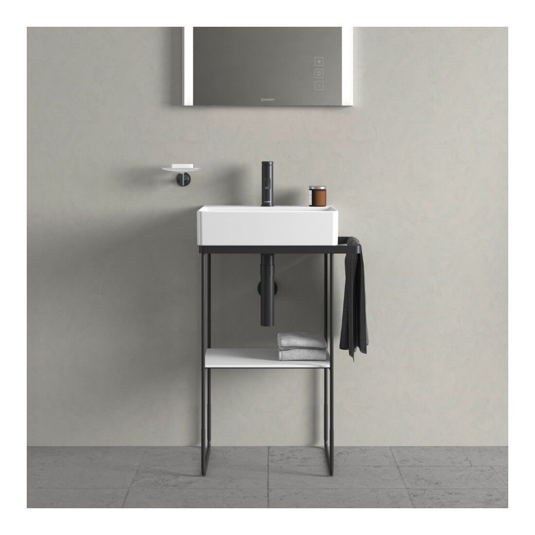 Duravit Metallkonsole DuraSquare 51,6x33cm, bodenstehend, schwarz matt
