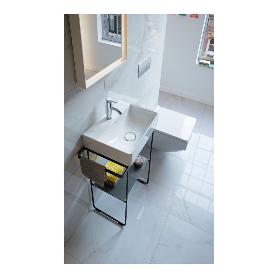 Duravit Metallkonsole DuraSquare 51,6x33cm, bodenstehend, schwarz matt